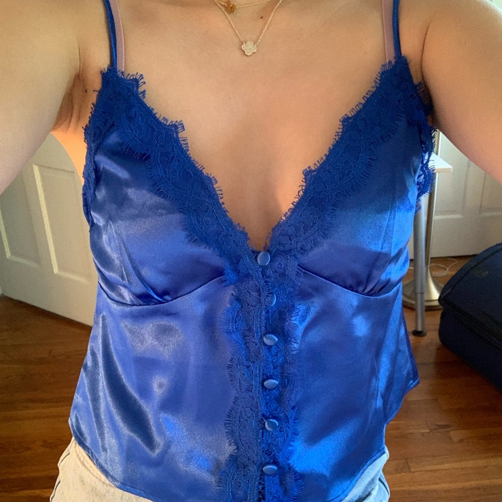 Lace satin cami